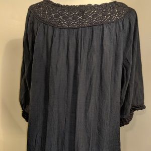 Zac & Rachel Tops - Zac & Rachel Linen and Lace Sheer Blouse Zac & Rachel Tops - Zac & Rachel Linen and Lace Sheer Blouse